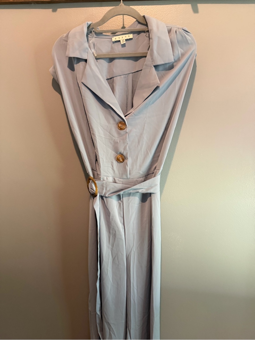 HYFVE Light Lavender Button-Front Jumpsuit with Belt-NWOT